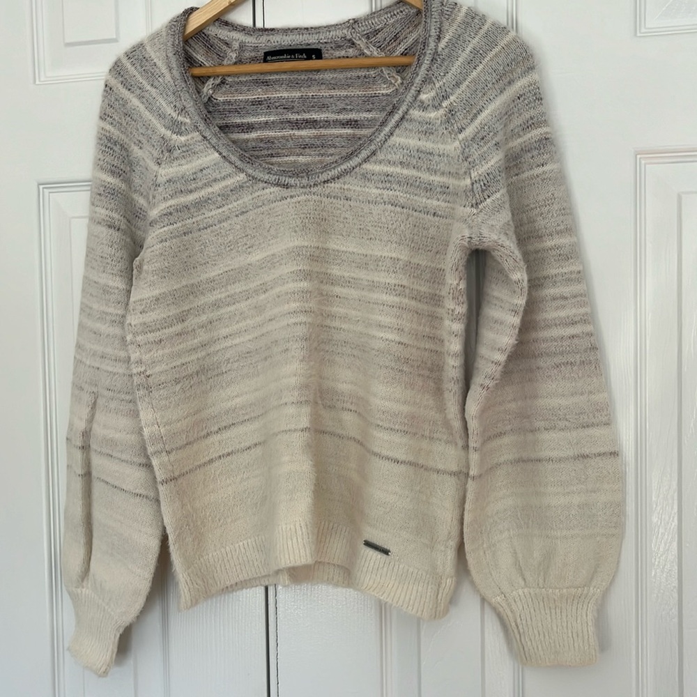 Women’s Abercrombie and Fitch fuzzy sweater with scoop neck. Size small